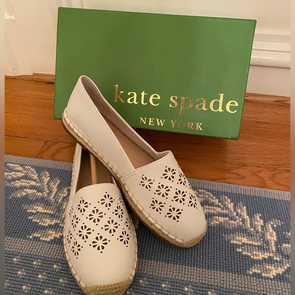 Kate Spade White Garcia Espadrille Flats